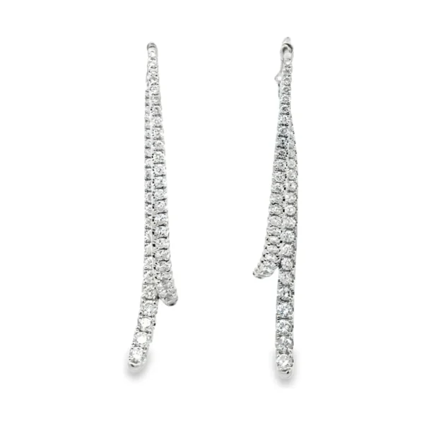 Curved Diamond Dangle Earrings