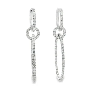 Diamond Circle Dangle Earrings