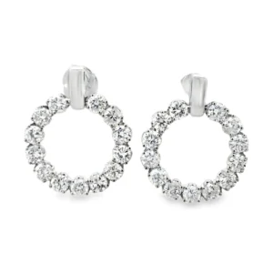 Circle Diamond Stud Earrings