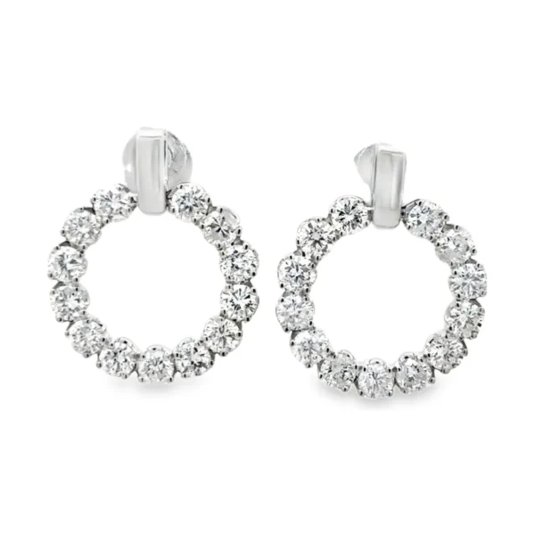 Circle Diamond Stud Earrings