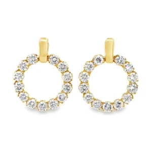 Circle Diamond Stud Earrings