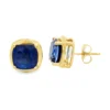 Cushion Sapphire Stud Earrings