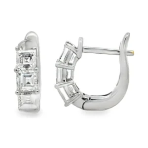 Square Diamond Hoop Earrings