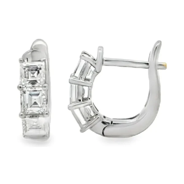 Square Diamond Hoop Earrings