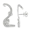 Curved Diamond Stud Earrings