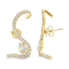 Curved Diamond Stud Earrings