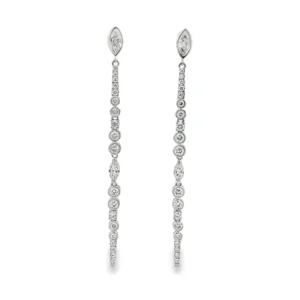 Diamond Linear Dangle Earrings