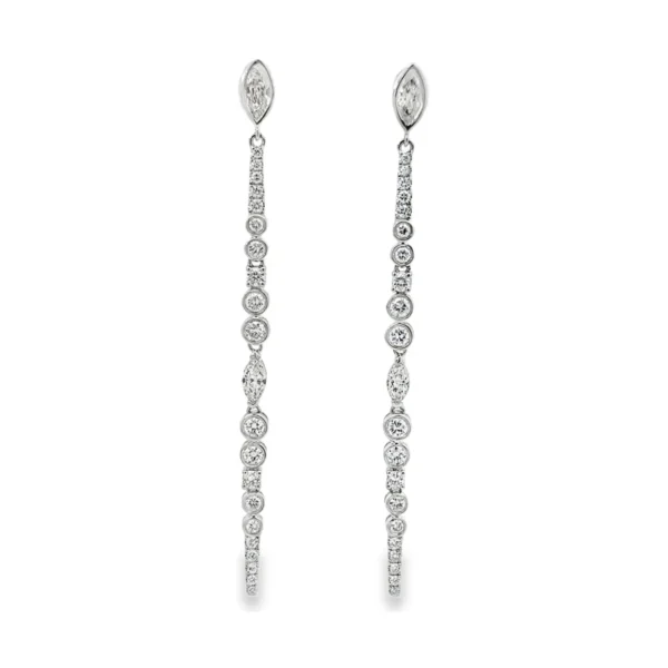 Diamond Linear Dangle Earrings
