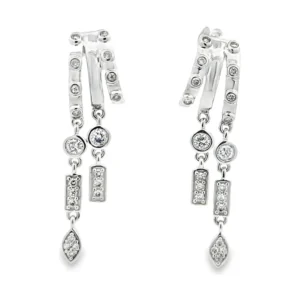Diamond Multi Strand Dangle Earrings