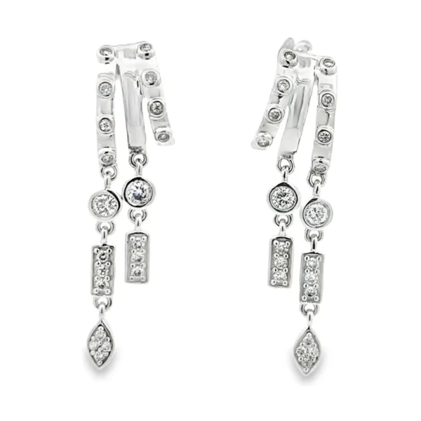 Diamond Multi Strand Dangle Earrings