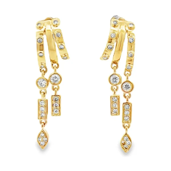 Diamond Cascading Dangle Earrings