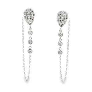 Diamond Cluster Dangle Earrings