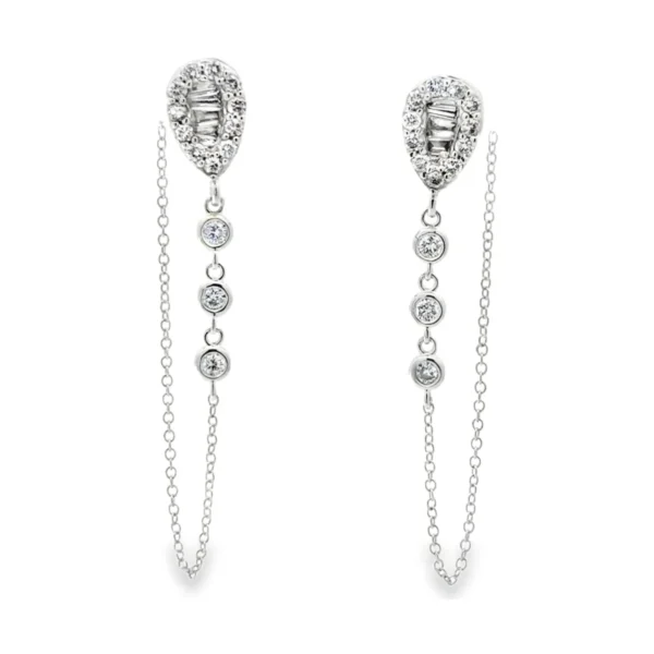Diamond Cluster Dangle Earrings