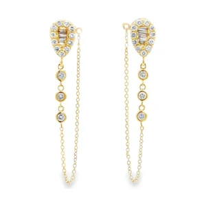 Pear Diamond Dangle Earrings