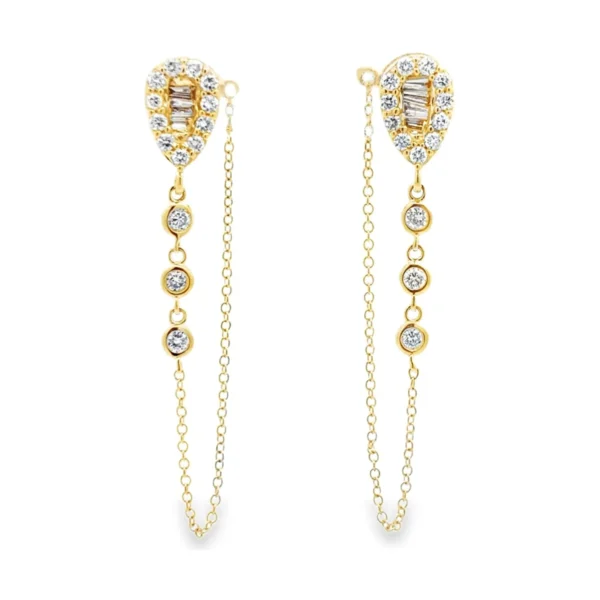 Pear Diamond Dangle Earrings