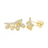 Curved Diamond Cluster Earrings
