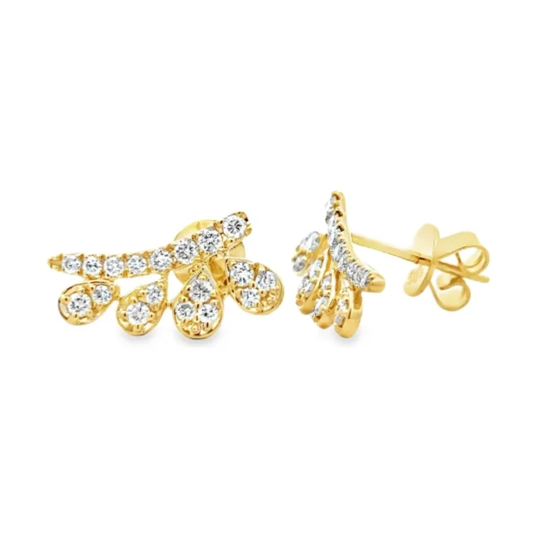 Curved Diamond Cluster Earrings