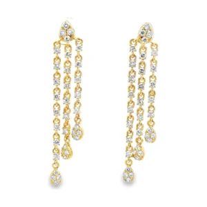 Diamond Tassel Dangle Earrings
