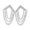 Diamond Fringe Dangle Earrings