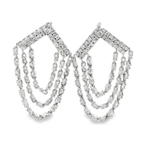 Diamond Fringe Dangle Earrings