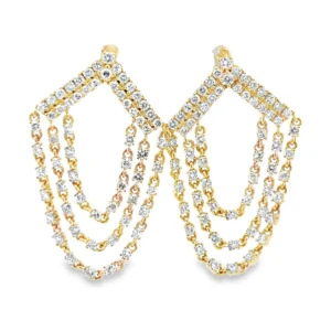 Diamond Fringe Dangle Earrings