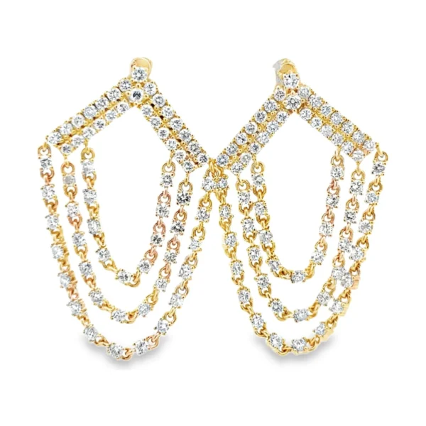 Diamond Fringe Dangle Earrings