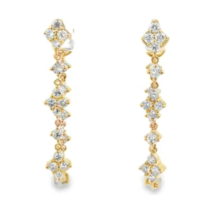Diamond Cluster Drop Earrings