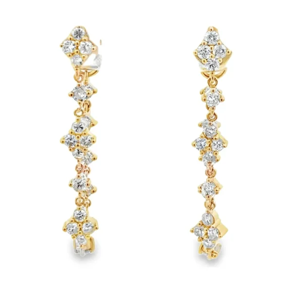 Diamond Cluster Drop Earrings