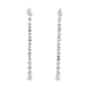 Diamond Linear Dangle Earrings