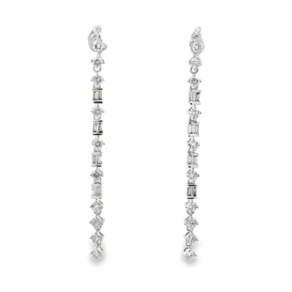 Diamond Linear Dangle Earrings