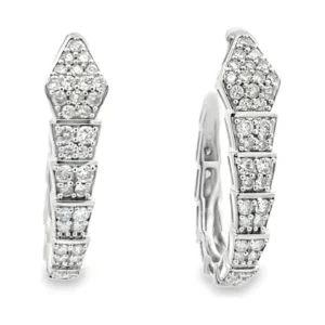 Diamond Serpent Hoop Earrings