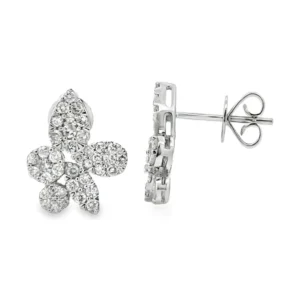 Diamond Floral Stud Earrings