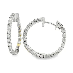 Round Diamond Hoop Earrings