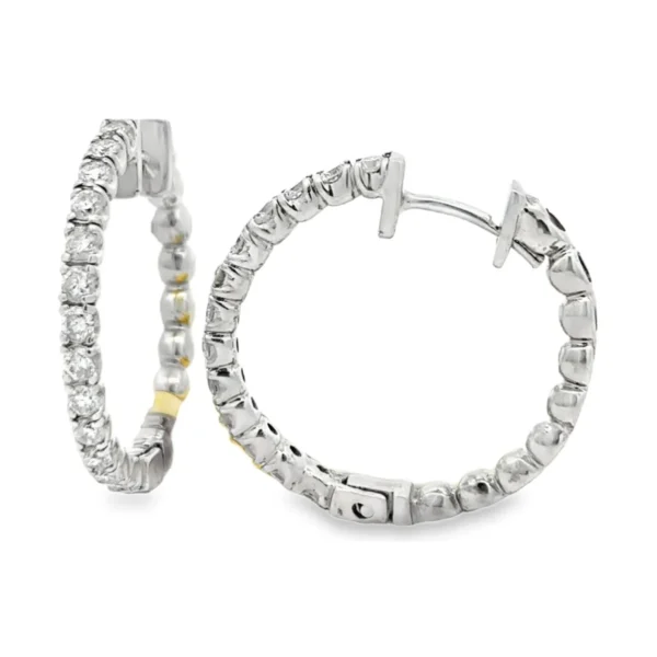 Round Diamond Hoop Earrings