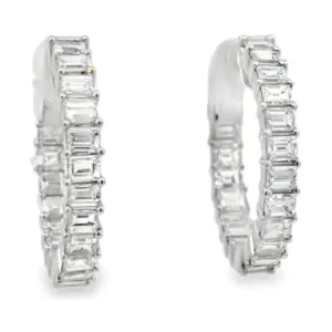 Baguette Diamond Hoop Earrings