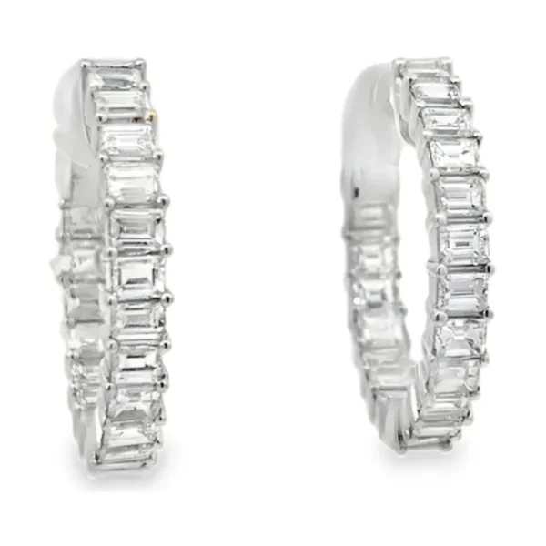 Baguette Diamond Hoop Earrings