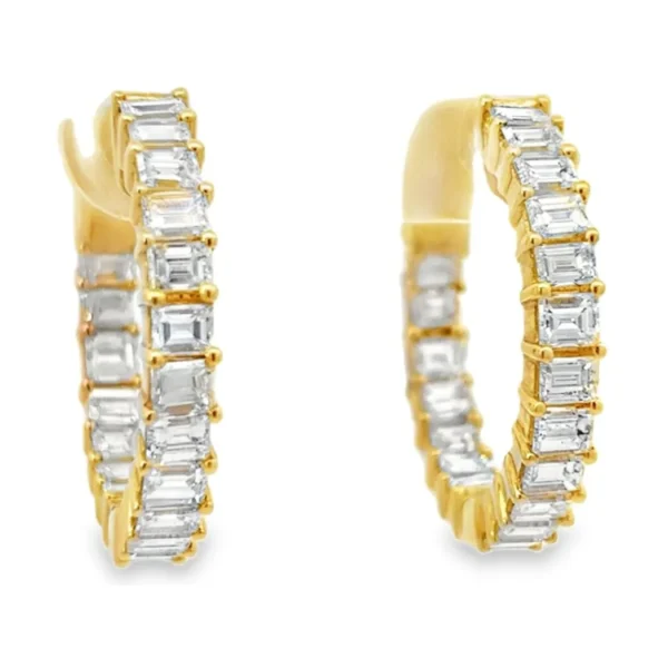 Baguette Diamond Hoop Earrings