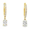 Oval Diamond Drop Earrings