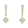 Diamond Drop Halo Earrings