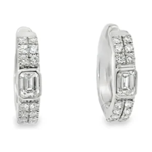 Diamond Huggie Hoop Earrings