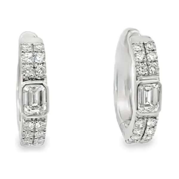 Diamond Huggie Hoop Earrings