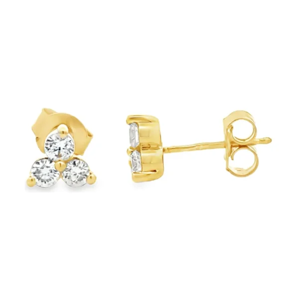 Three Stone Cluster Earrings