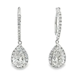 Pear Diamond Drop Earrings