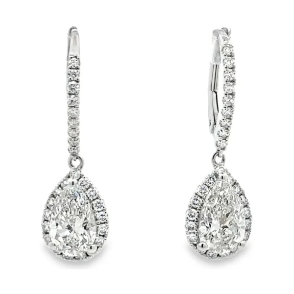 Pear Diamond Drop Earrings