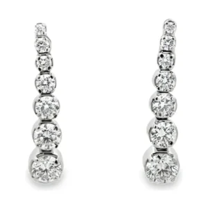 Graduated Diamond Drop Earrings