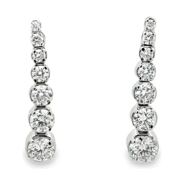 Graduated Diamond Drop Earrings