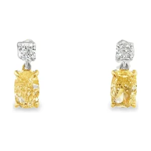 Yellow Diamond Drop Earrings