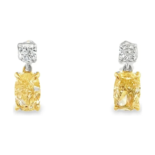 Yellow Diamond Drop Earrings