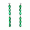 Emerald Drop Linear Earrings