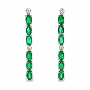 Emerald Drop Linear Earrings